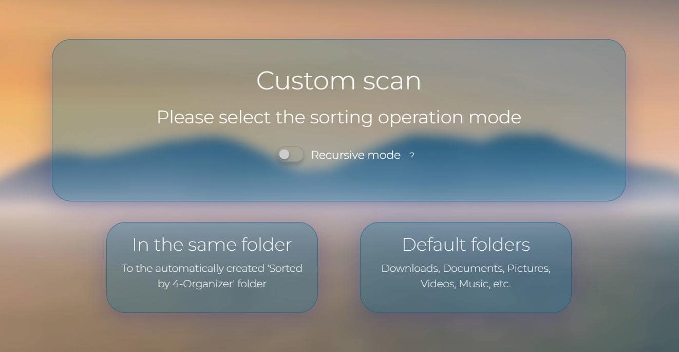 Select the Custom Scan operation mode to redo the sorting.