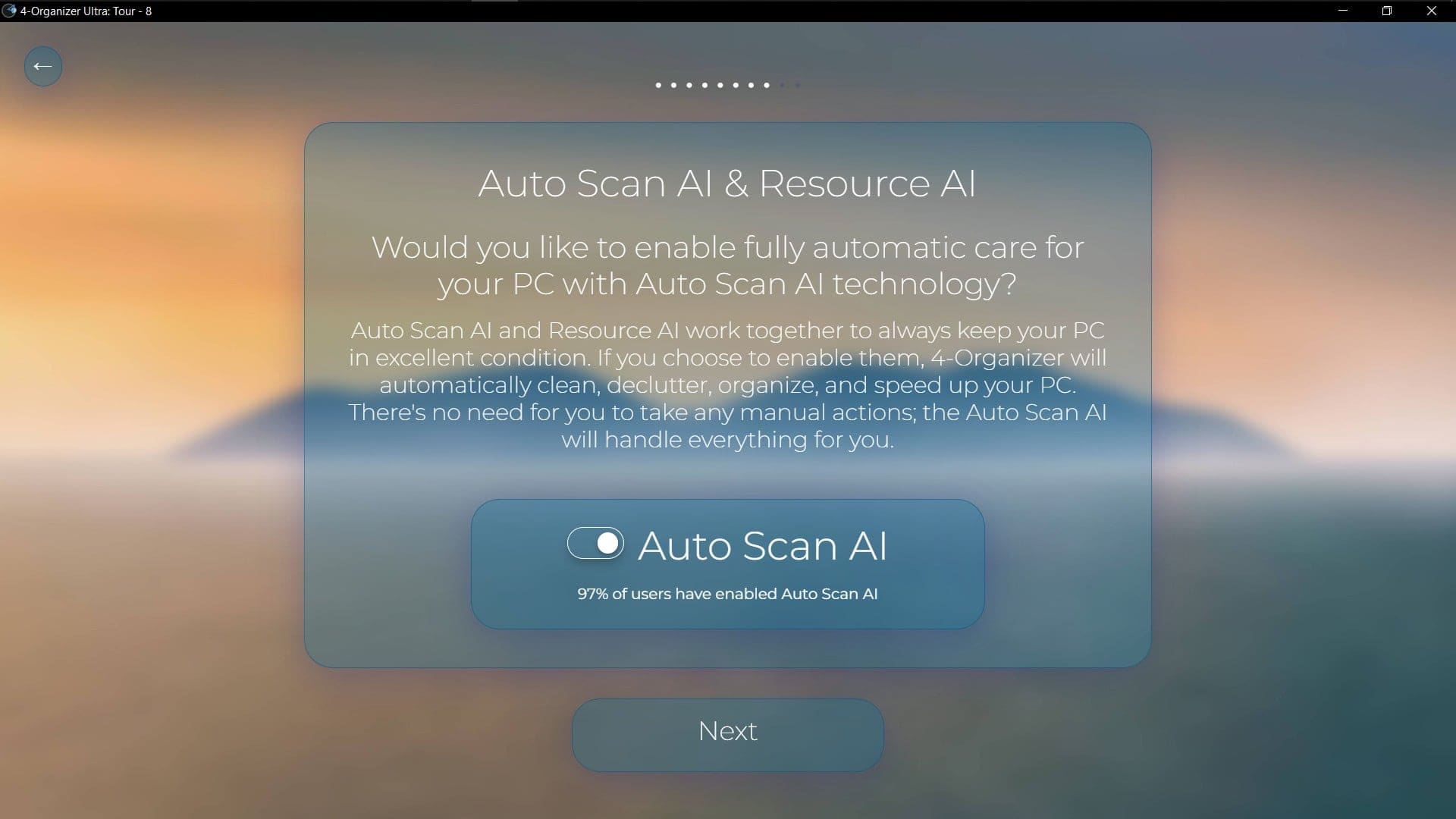 Enable or disable the Auto Scan AI. Your changes will be saved automatically.